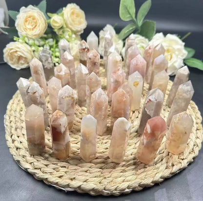 Flower Agate Point Wands GEMROCKY-Point Wands-