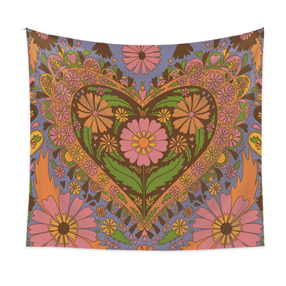 Flower Heart Background Cloth Decor Tapestry GEMROCKY-Decoration-