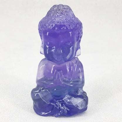 Fluorite Budda 7cm Carvings GEMROCKY-Carvings-