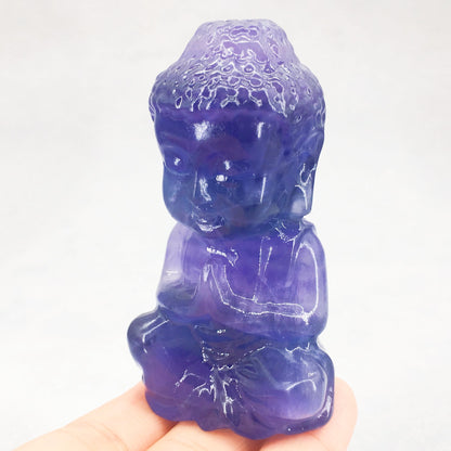 Fluorite Budda 7cm Carvings GEMROCKY-Carvings-