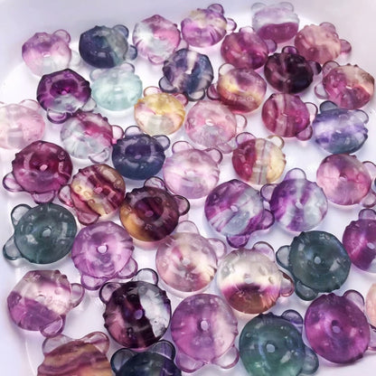 Fluorite Multi Styles of Super Mini Carvings GEMROCKY-Carvings-Tiger Lock 19mm-