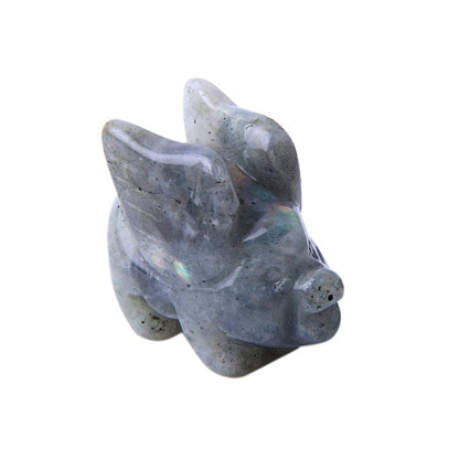 Flying Pig Crystal 4.5cm Carvings GEMROCKY-Carvings-Labradorite-