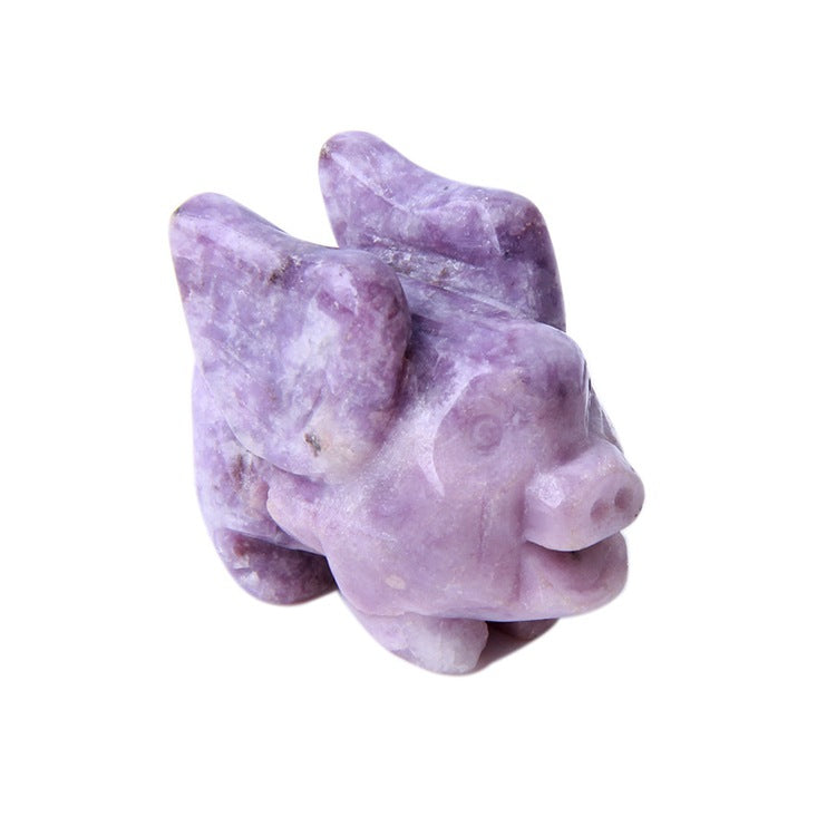 Flying Pig Crystal 4.5cm Carvings GEMROCKY-Carvings-Lepidolite-