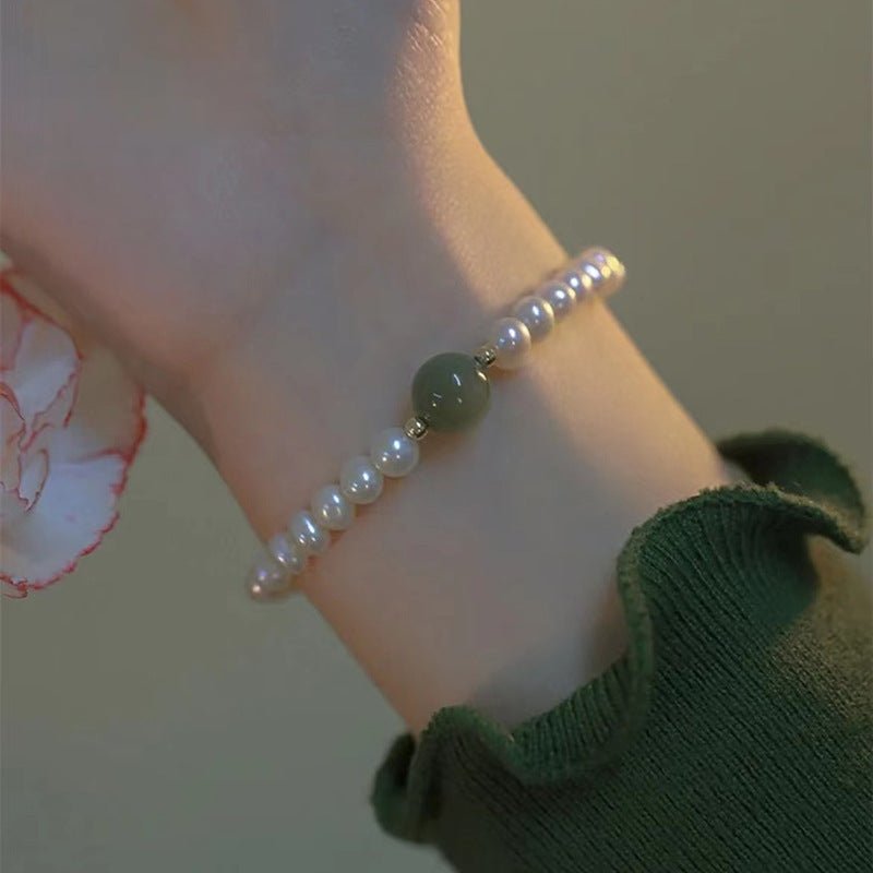Freshwater Pearls Jade Ethnic Style 6mm Bead Bracelets GEMROCKY-Bracelets-
