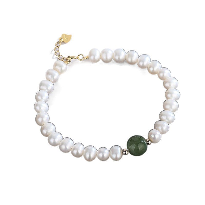 Freshwater Pearls Jade Ethnic Style 6mm Bead Bracelets GEMROCKY-Bracelets-