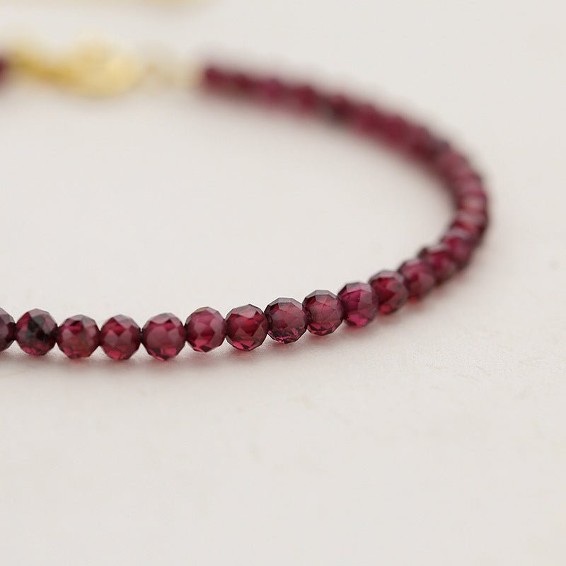 Garnet 2.5mm 3mm Ethnic Style Facet Bracelets GEMROCKY-Jewelry-