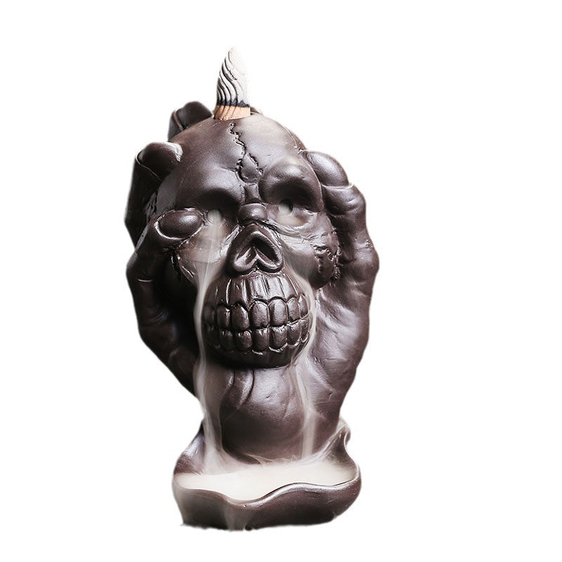 Ghost Hand Skull Halloween Backflow Incense Burner Home Decor Ornaments GEMROCKY-Psychic-