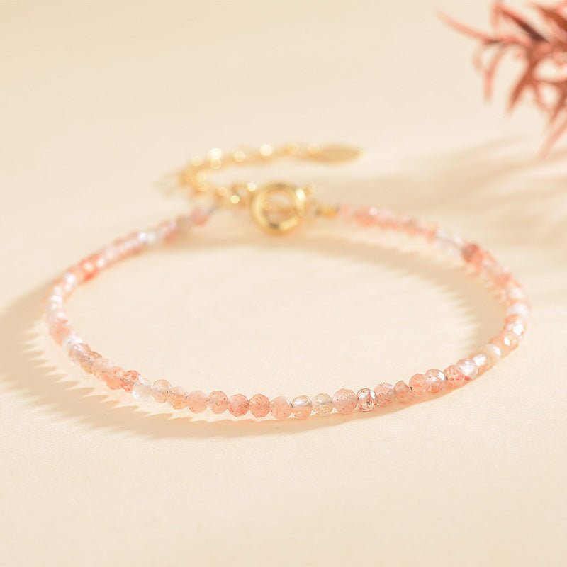 Gold Strawberry Quartz 2.5mm Facet Bracelets GEMROCKY-Jewelry-