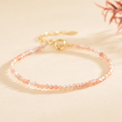 Gold Strawberry Quartz 2.5mm Facet Bracelets GEMROCKY-Jewelry-