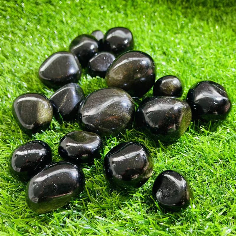 Golden Obsidian Tumble Stones GEMROCKY-Tumbles-