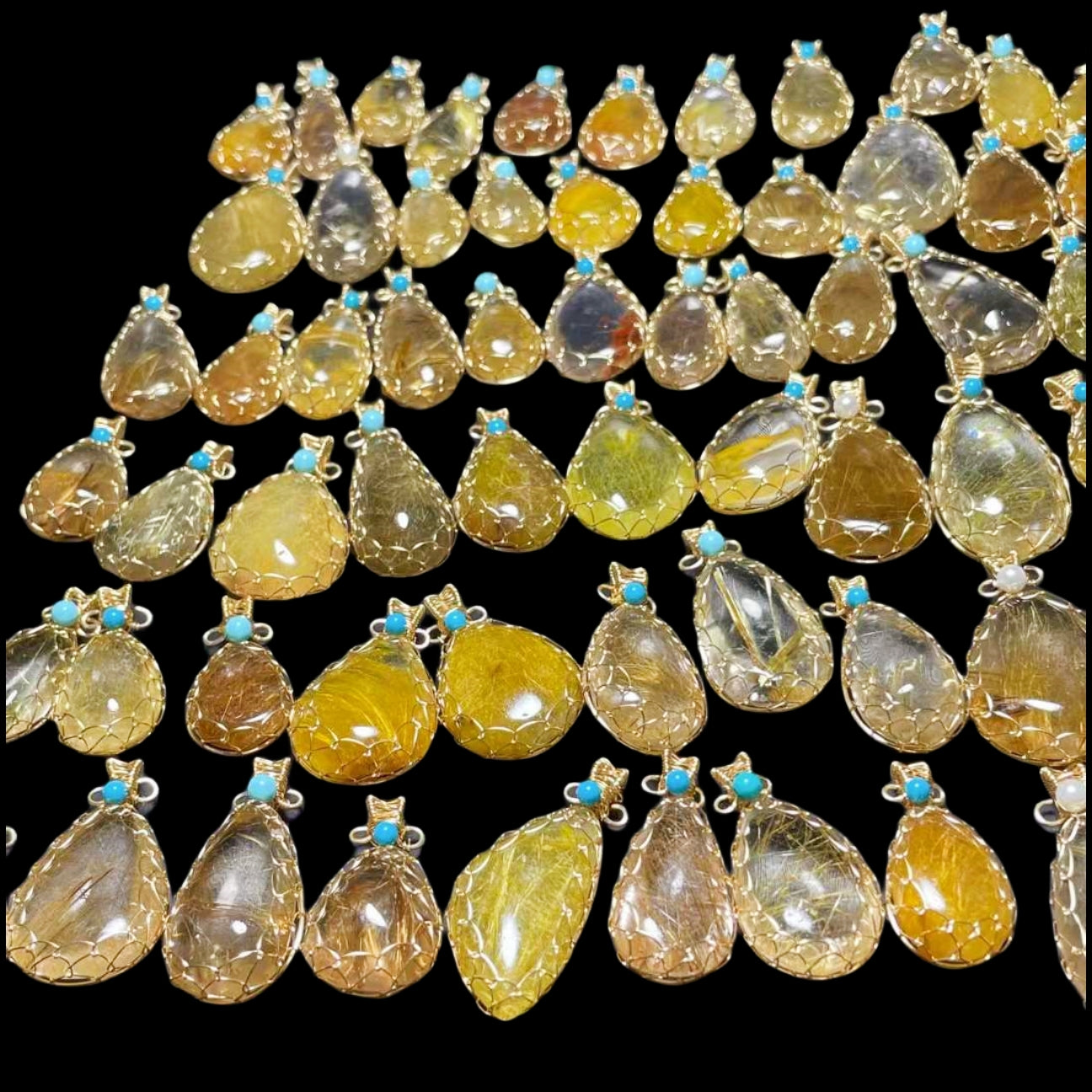 Golden Rutile Quartz Pendants for Necklace GEMROCKY-Jewelry-