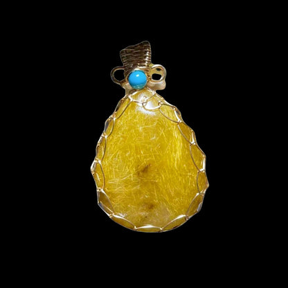 Golden Rutile Quartz Pendants for Necklace GEMROCKY-Jewelry-