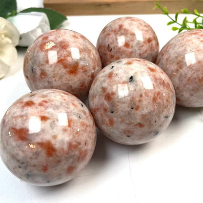 Golden Sunstone Spheres GEMROCKY-Spheres-