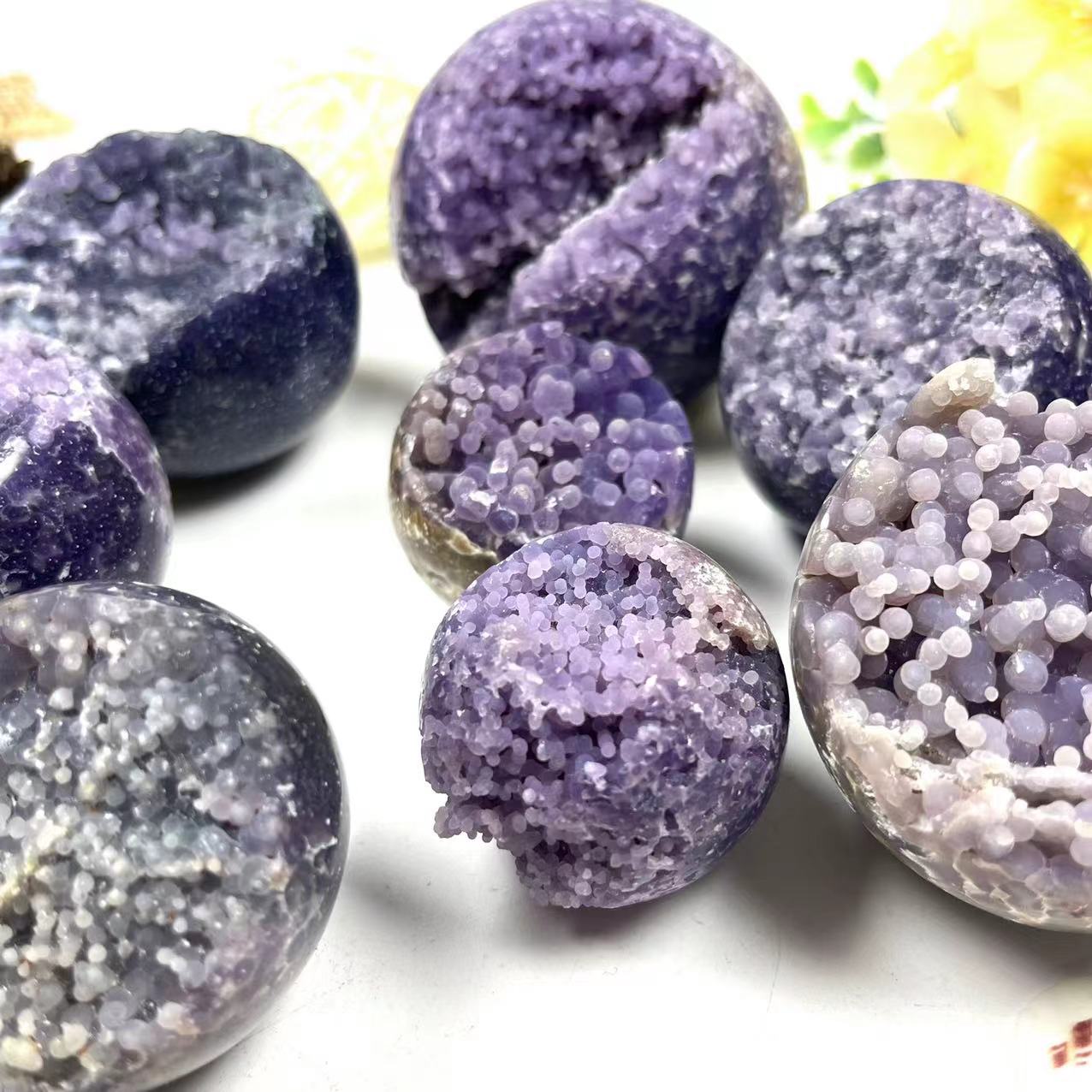 Grape Agate Spheres GEMROCKY-Spheres-