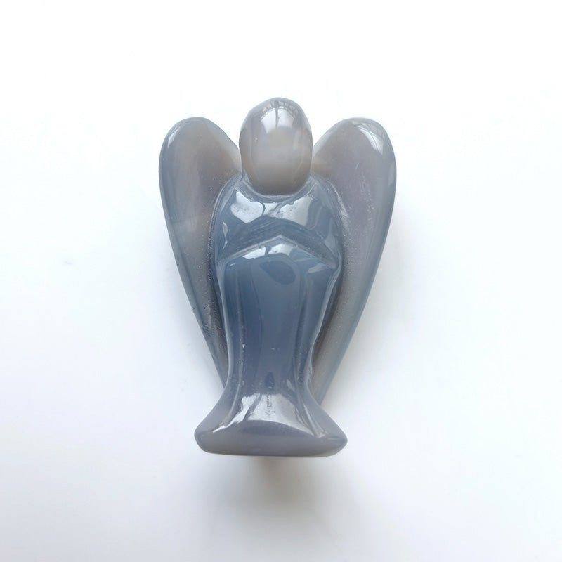 Gray Agate Angel 2 Inch GEMROCKY-Carvings-