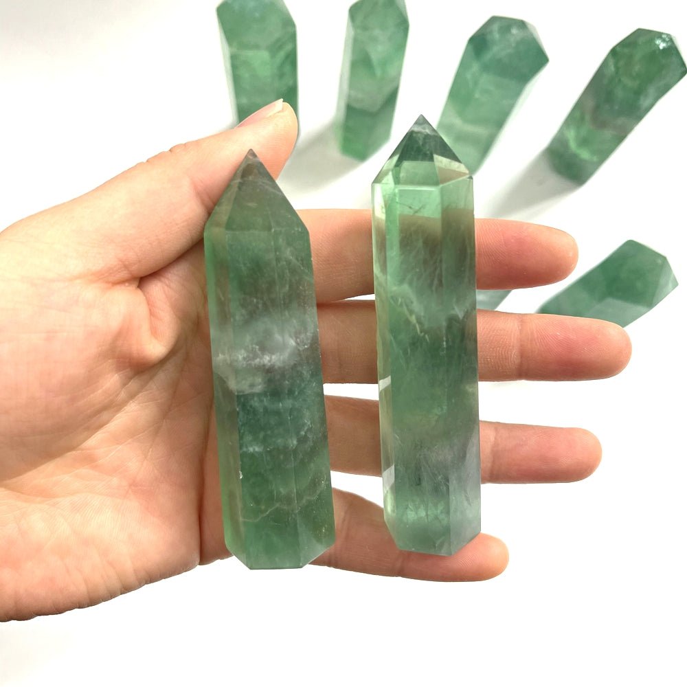 Green Fluorite Point Wands GEMROCKY-Point Wands-