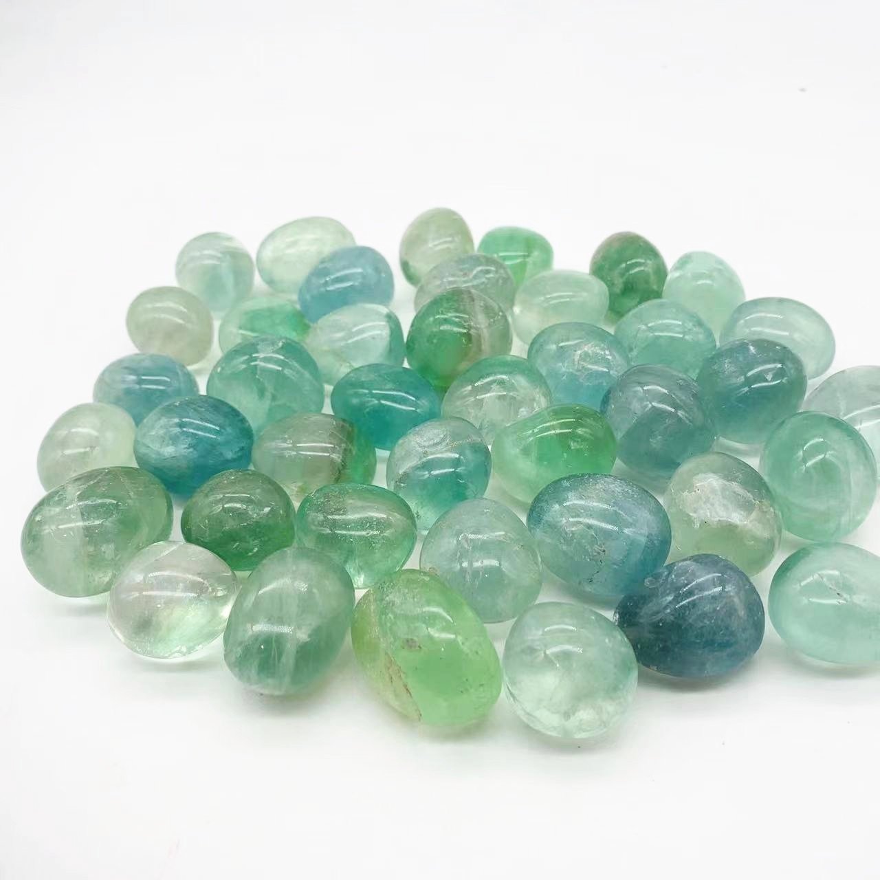 Green Fluorite Tumble Stones GEMROCKY-Tumbles-