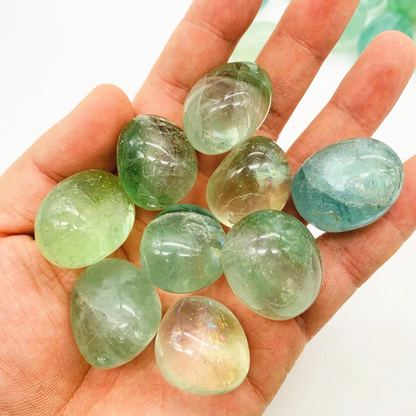 Green Fluorite Tumble Stones GEMROCKY-Tumbles-