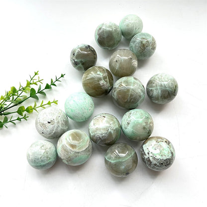 Green Moonstone Garnierite Spheres GEMROCKY-Spheres-