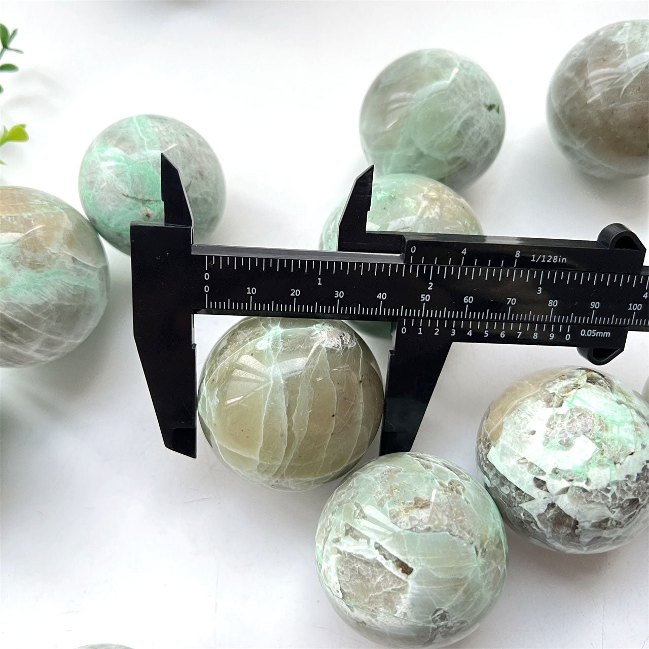 Green Moonstone Garnierite Spheres GEMROCKY-Spheres-