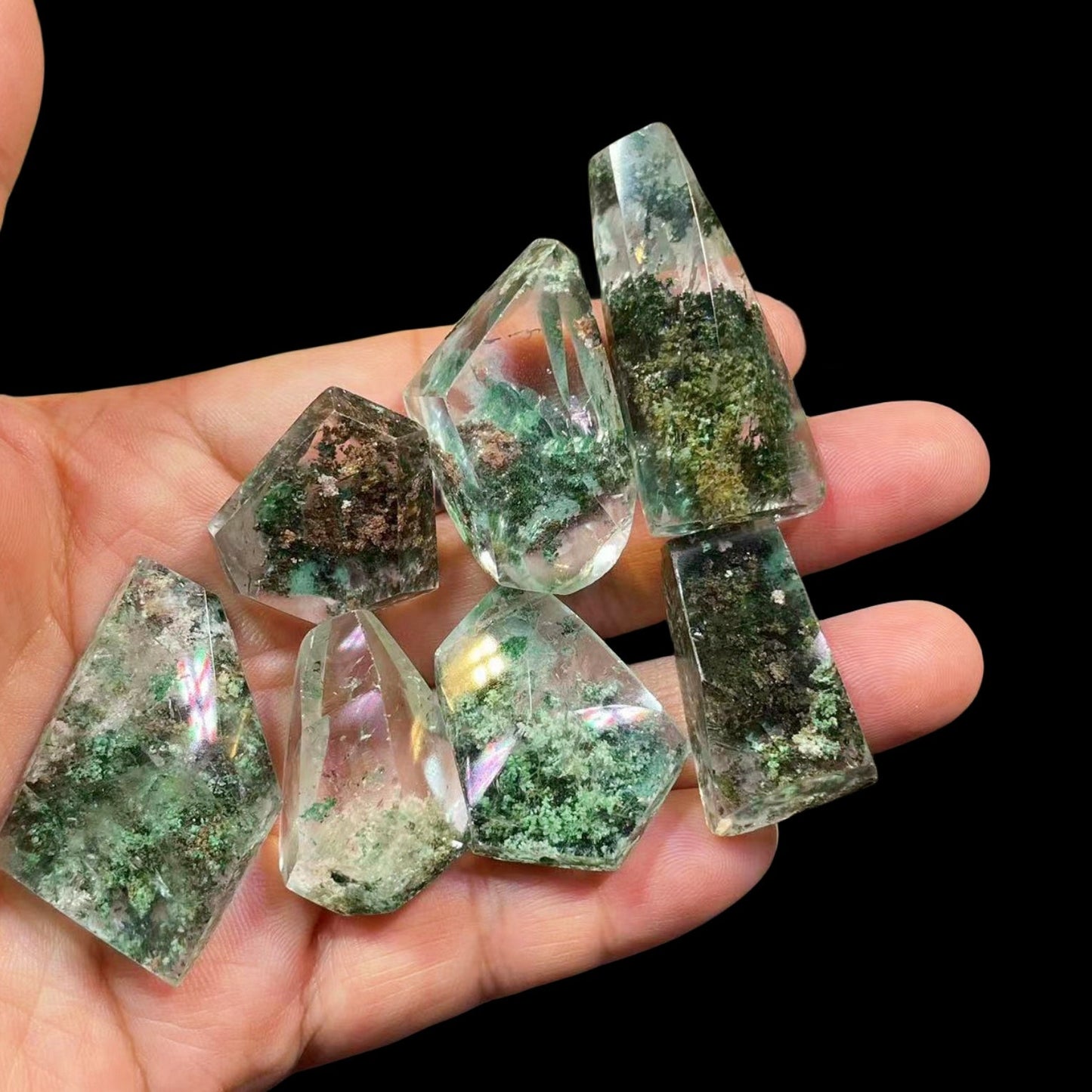 Green Phantom Quartz Irregular Pendants GEMROCKY-Jewelry-