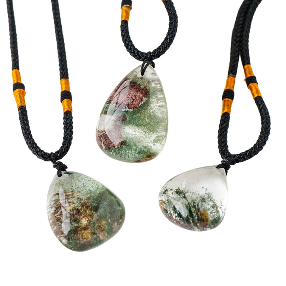 Green Phantom Quartz Pendant Necklaces GEMROCKY-Jewelry-