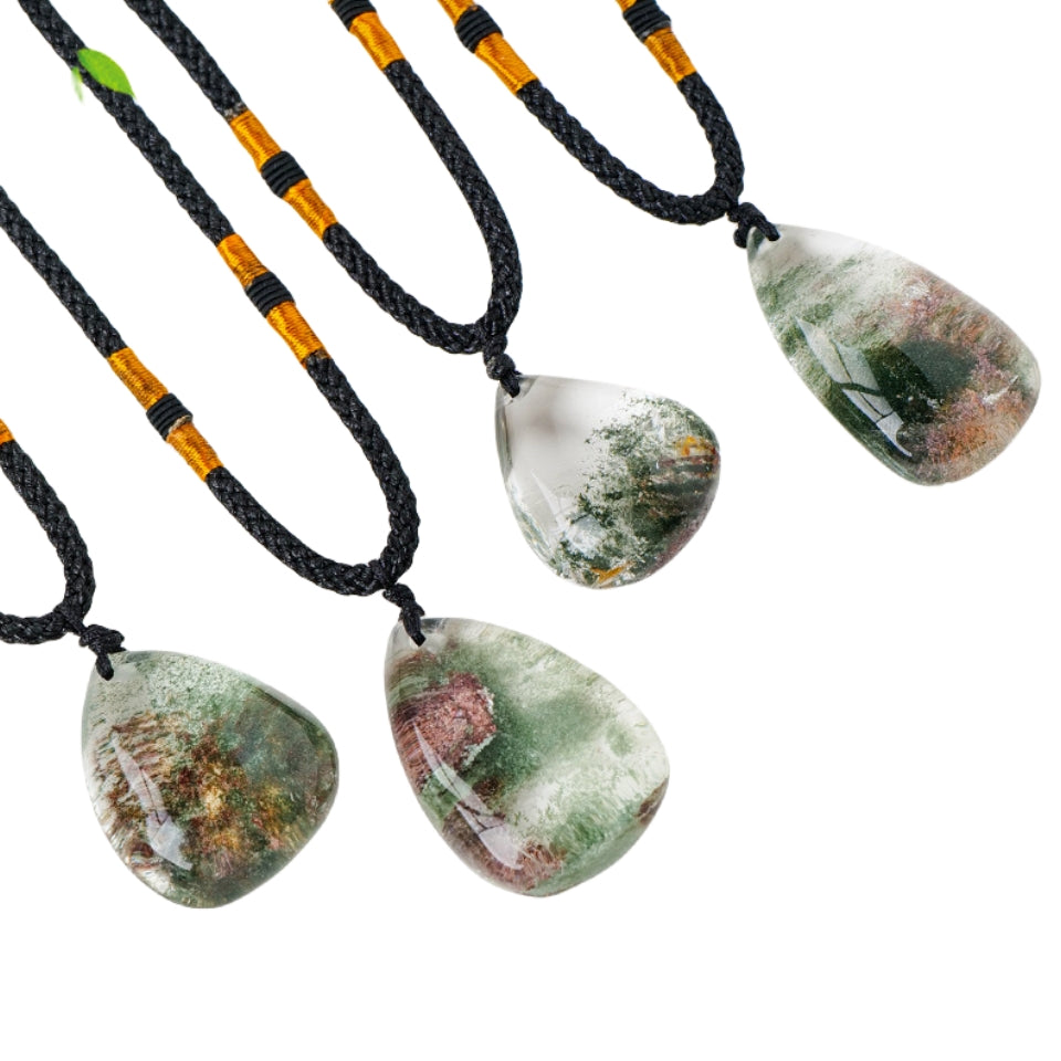 Green Phantom Quartz Pendant Necklaces GEMROCKY-Jewelry-