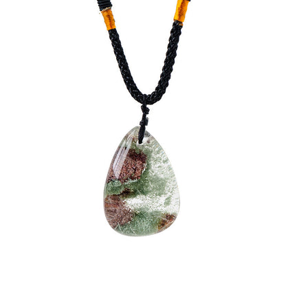 Green Phantom Quartz Pendant Necklaces GEMROCKY-Jewelry-