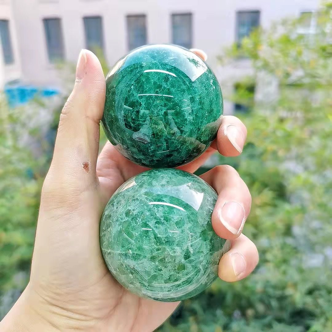 Green Strawberry Quartz Spheres GEMROCKY-Spheres-