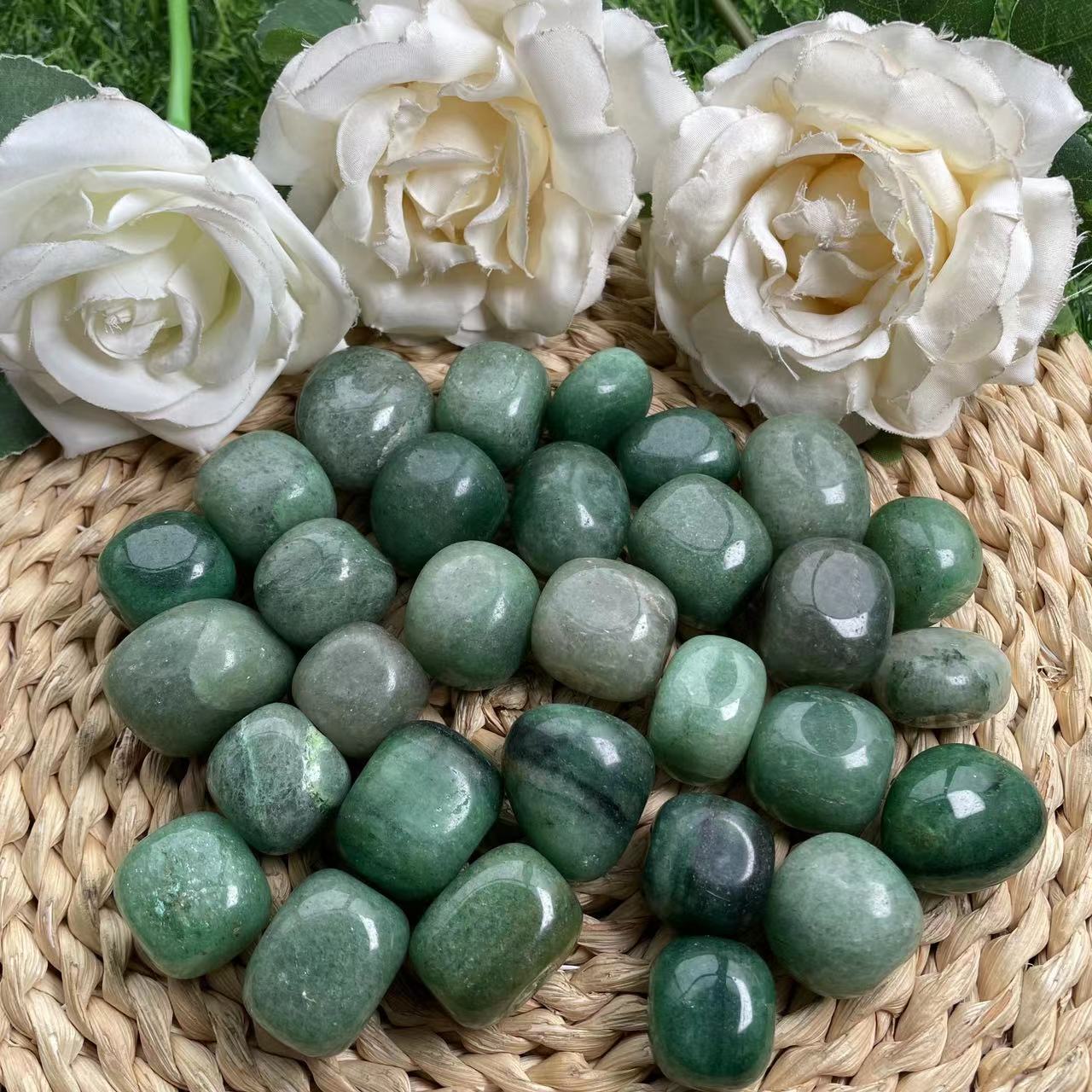 Green Strawberry Quartz Tumble Stones GEMROCKY-Tumbles-