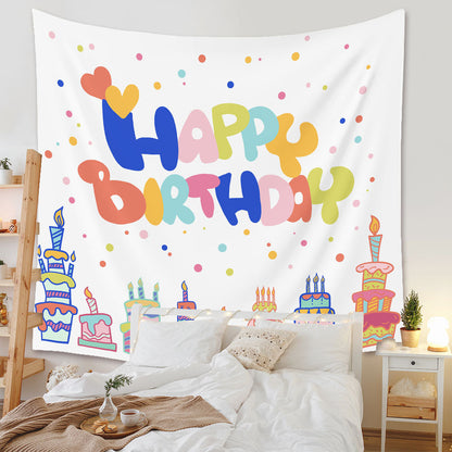 Happy Birthday Background Cloth Home Decor Tapestry GEMROCKY-Decoration-73*95cm-10-