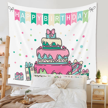 Happy Birthday Background Cloth Home Decor Tapestry GEMROCKY-Decoration-73*95cm-7-