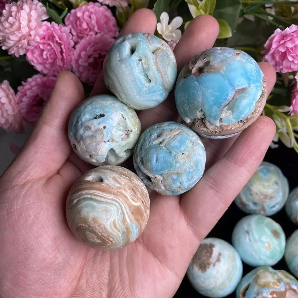 Hemimorphite Geode Spheres GEMROCKY-Spheres-