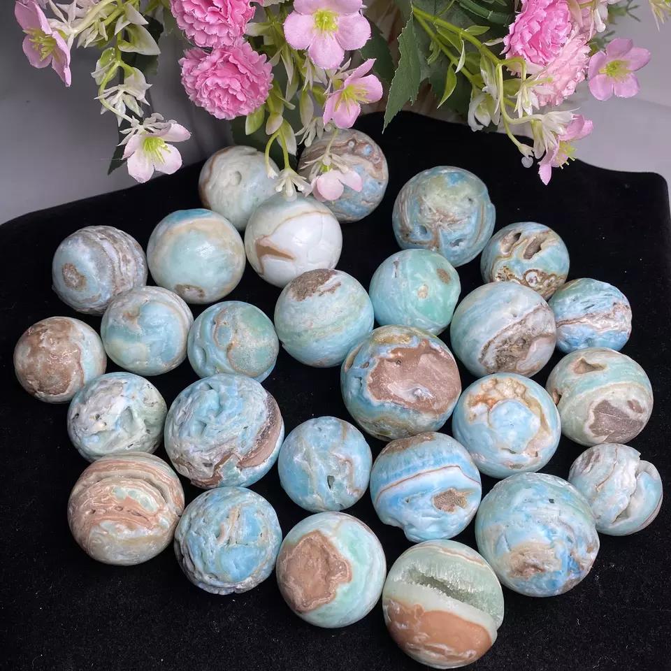 Hemimorphite Geode Spheres GEMROCKY-Spheres-