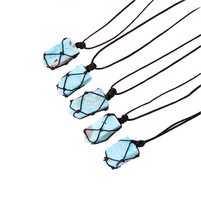 Hemimorphite Piece Pendant Necklaces GEMROCKY-Jewelry-