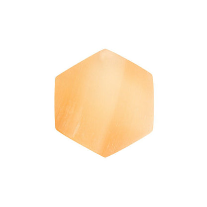 Hexagonal Selenite Orange White Plasterboard Ornaments GEMROCKY-Decoration-White Diameter 10*1cm-