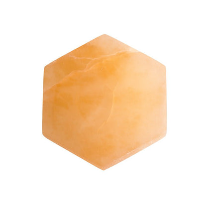 Hexagonal Selenite Orange White Plasterboard Ornaments GEMROCKY-Decoration-White Diameter 15*1.5cm-