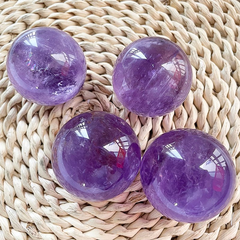 High Transpanrency Amethyst Spheres GEMROCKY-Spheres-