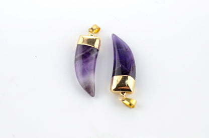 Horn Shape Crystal Pendants for Necklace GEMROCKY-Jewelry-Amethyst-