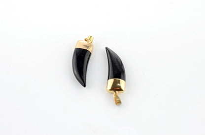 Horn Shape Crystal Pendants for Necklace GEMROCKY-Jewelry-Black Obsidian-