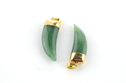 Horn Shape Crystal Pendants for Necklace GEMROCKY-Jewelry-Green Aventurine-