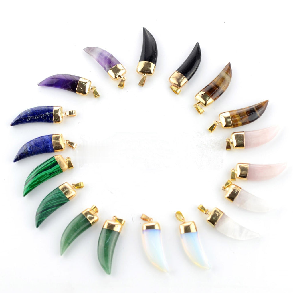 Horn Shape Crystal Pendants for Necklace GEMROCKY-Jewelry-