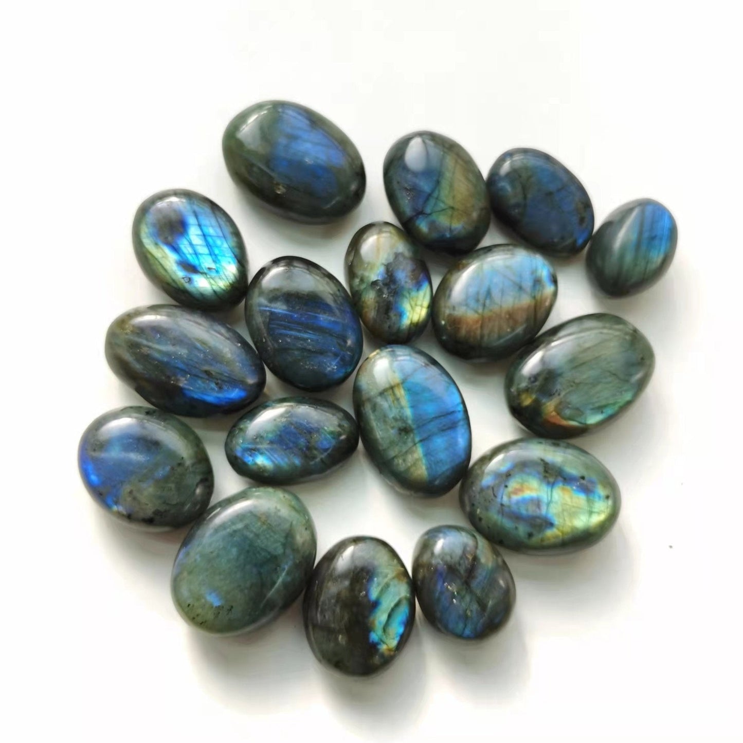 Labradorite High Flash Palm Stones GEMROCKY-Carvings-