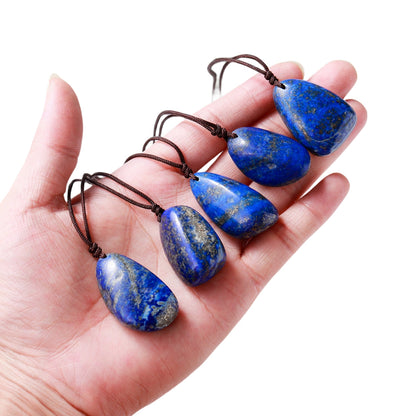 Lapis Lazuli Drop Pendant Necklaces GEMROCKY-Jewelry-