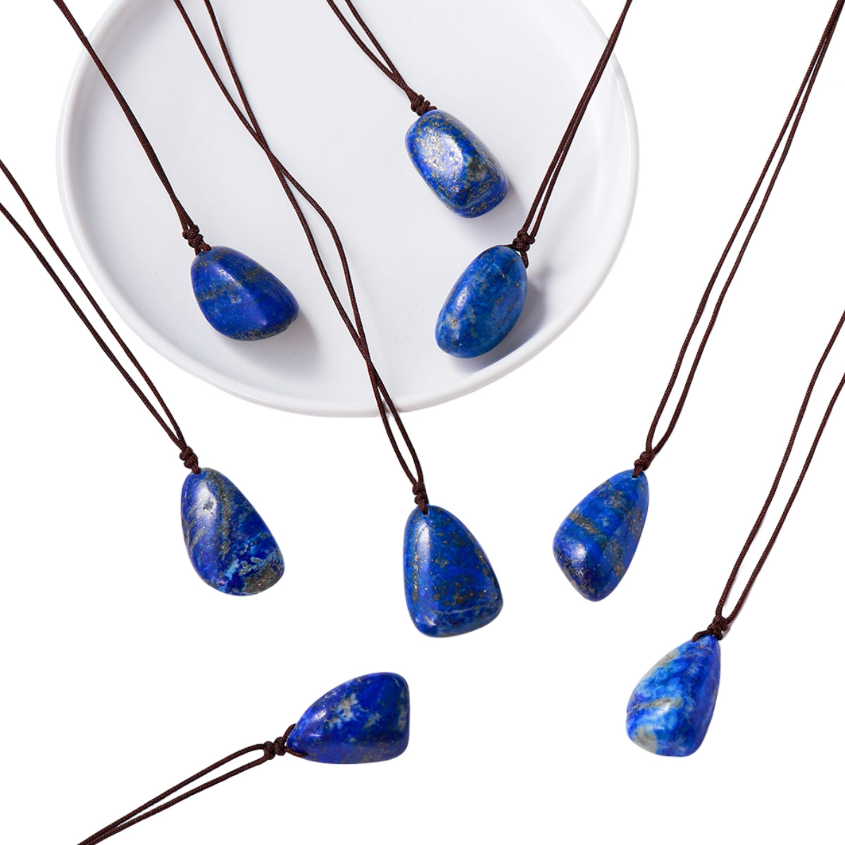 Lapis Lazuli Drop Pendant Necklaces GEMROCKY-Jewelry-