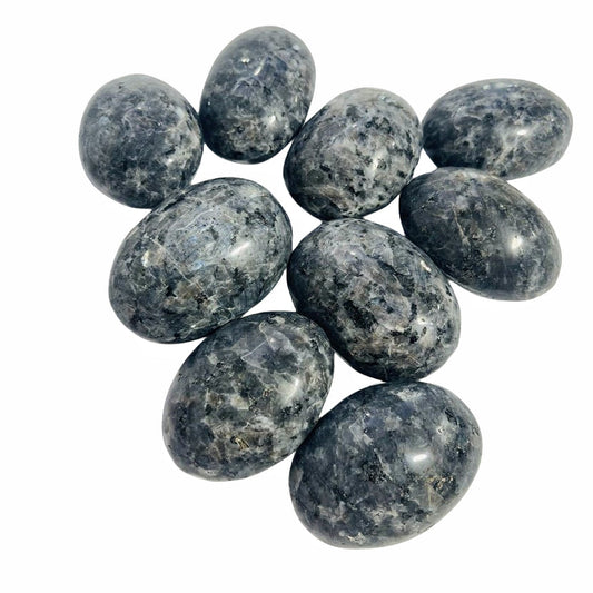 Larvikite Palm Stones GEMROCKY-Carvings-