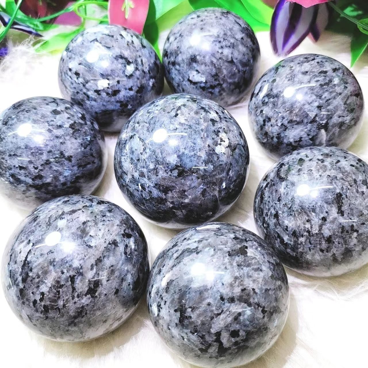 Larvikite Spheres GEMROCKY-Spheres-