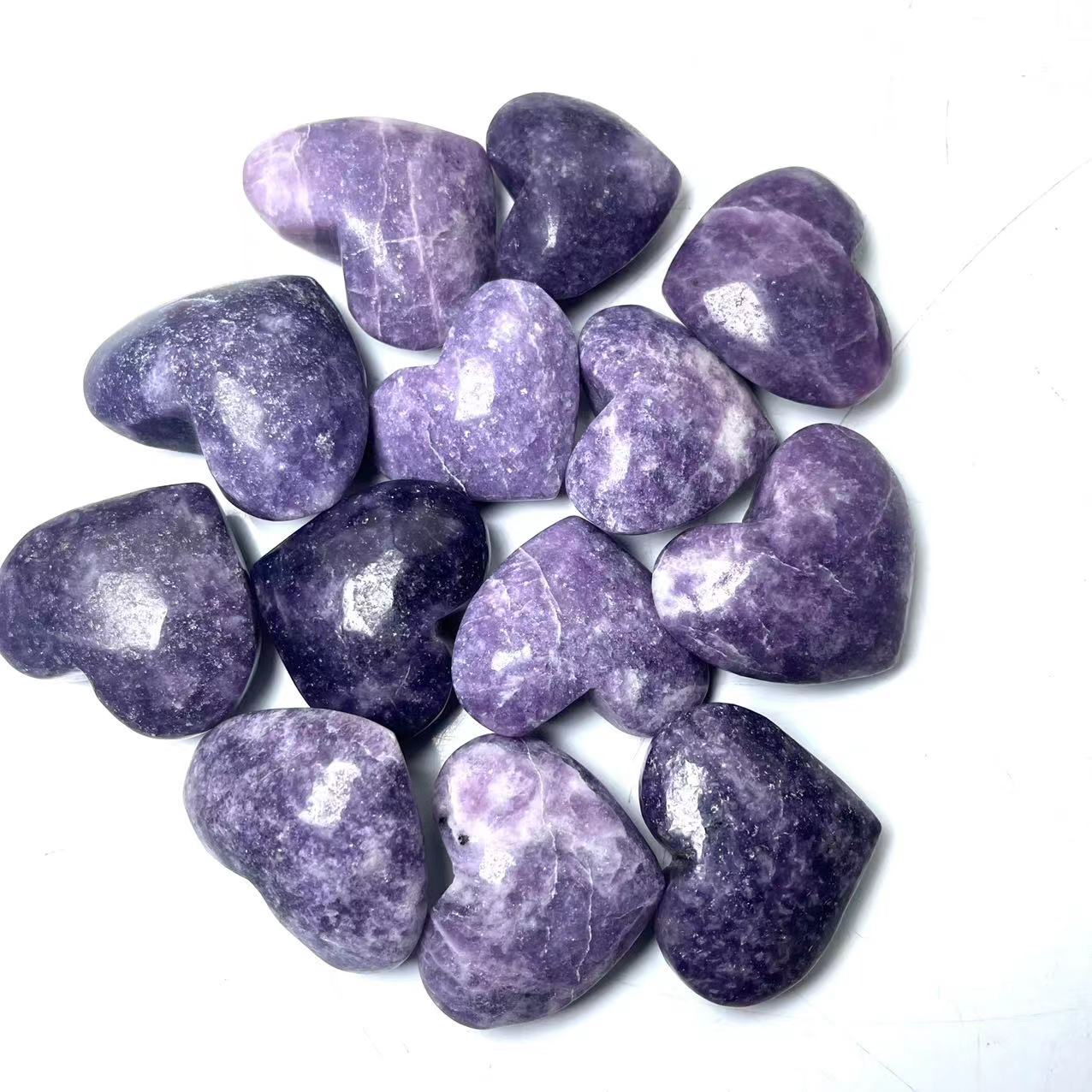 Lepidolite Hearts GEMROCKY-Carvings-