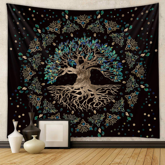 Life Tree Chakra Background Cloth Home Decor Tapestry GEMROCKY-Decoration-