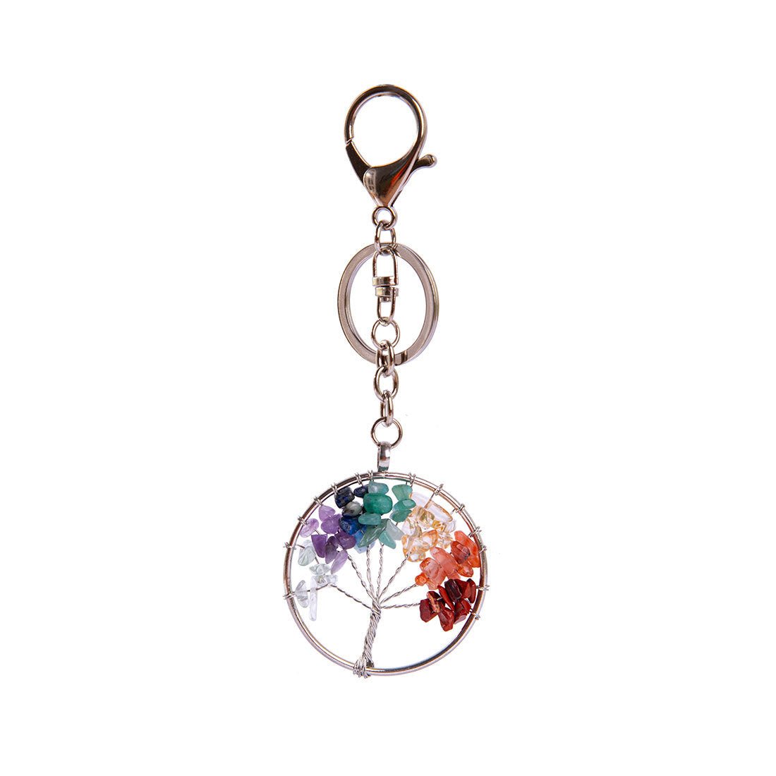 Life Tree Crystal Chip Chakra Key Chain Ornaments GEMROCKY-Decoration-1-